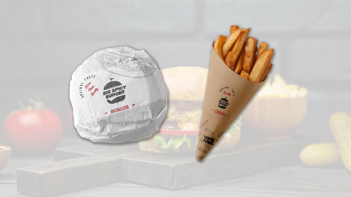Big Spicy Burger Ambalaj Mockup
